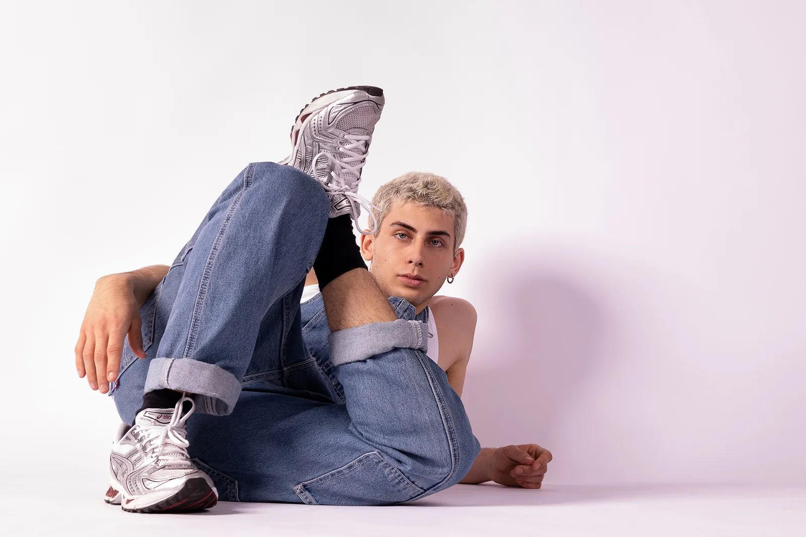 Beauty portrait of the young man, studio