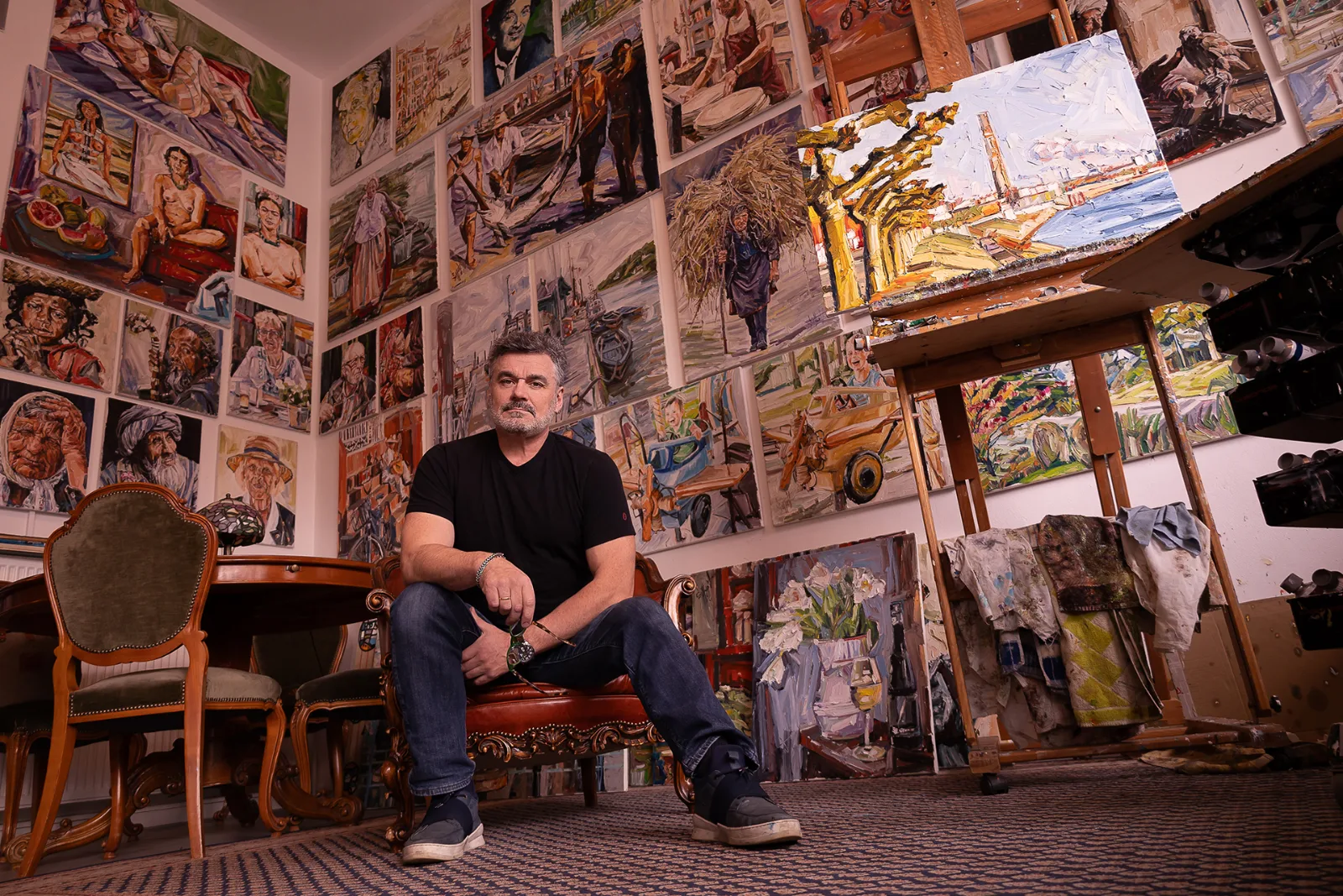 Portrait of the painter in his studio