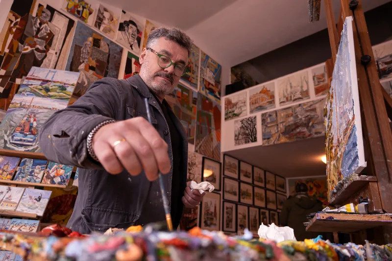 Portrait of the painter in his studio