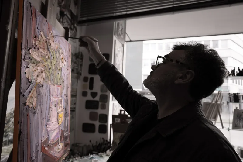 Portrait of the painter in his studio